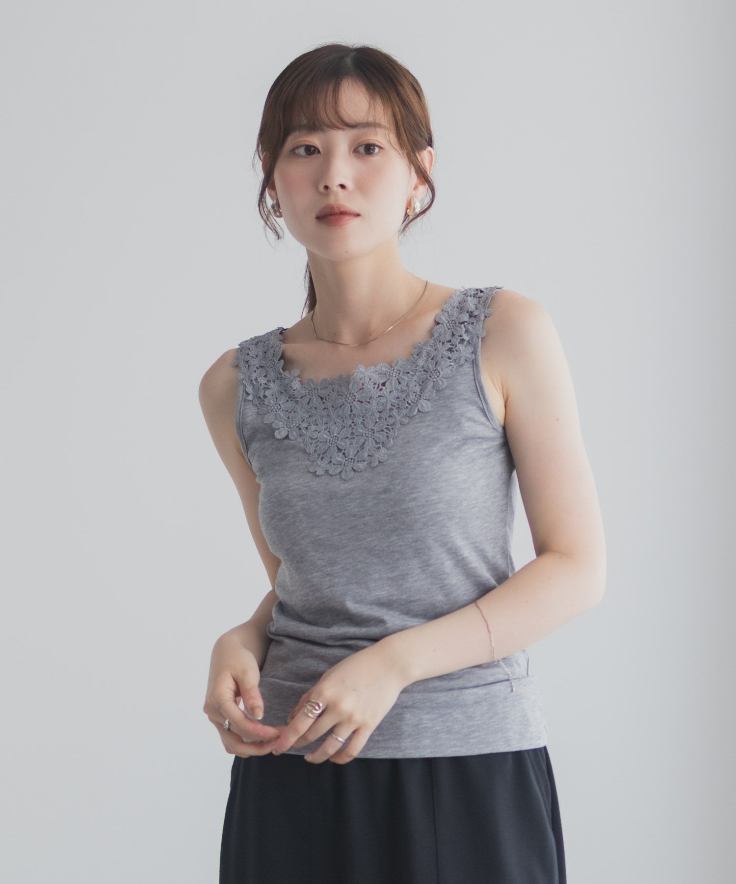 Idnes モチーフレースタンクトップA柄 レディース ネコポス 対応商品