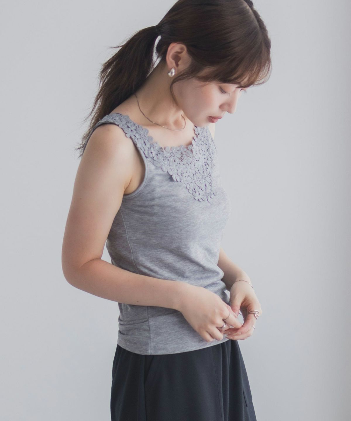 Idnes モチーフレースタンクトップA柄 レディース ネコポス 対応商品