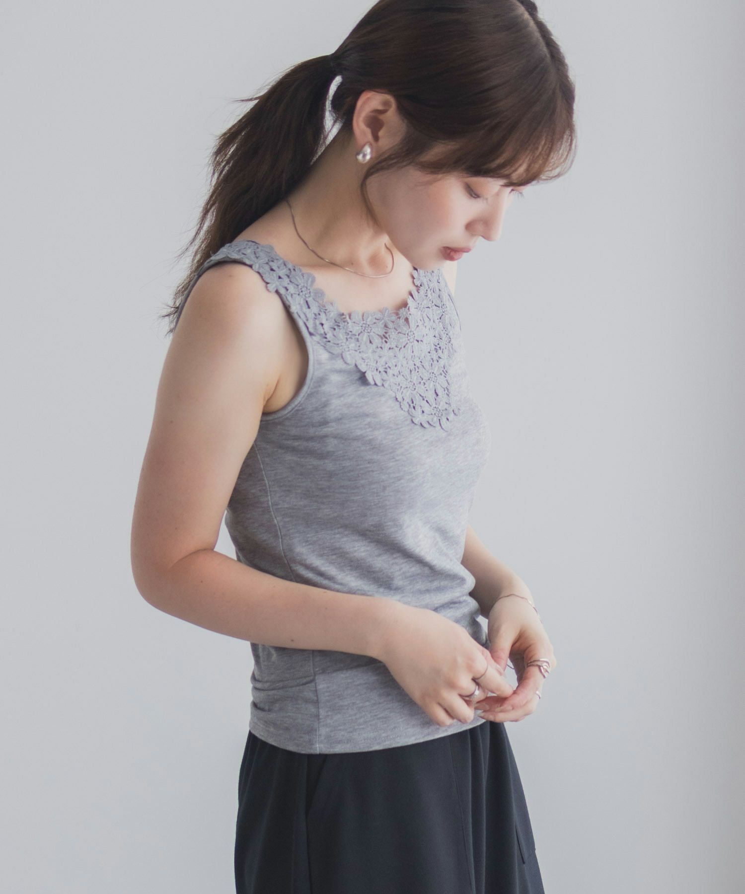 Idnes モチーフレースタンクトップA柄 レディース ネコポス 対応商品