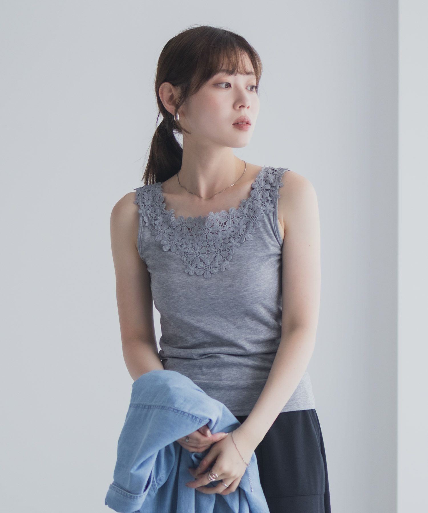 Idnes モチーフレースタンクトップA柄 レディース ネコポス 対応商品