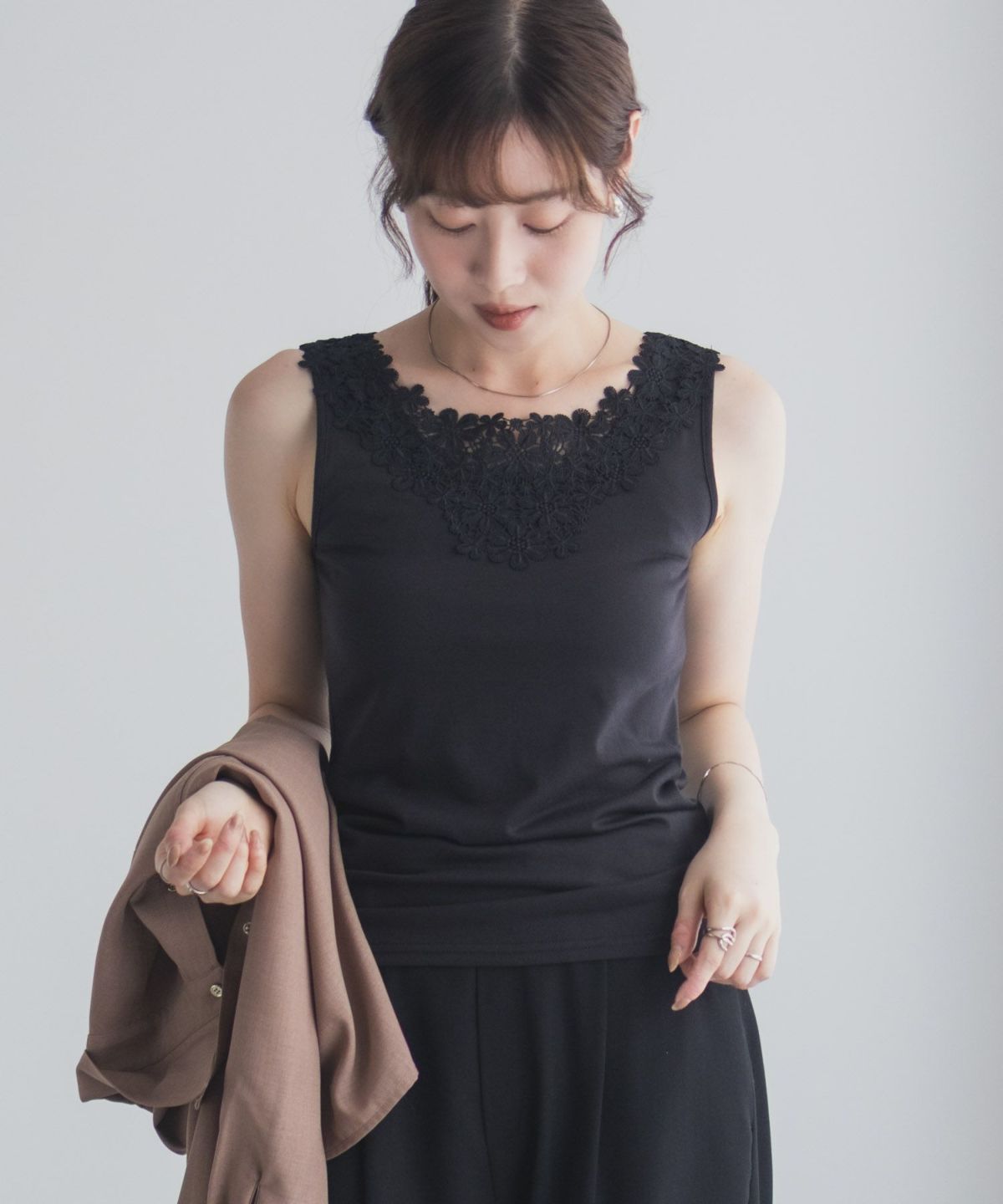 Idnes モチーフレースタンクトップA柄 レディース ネコポス 対応商品