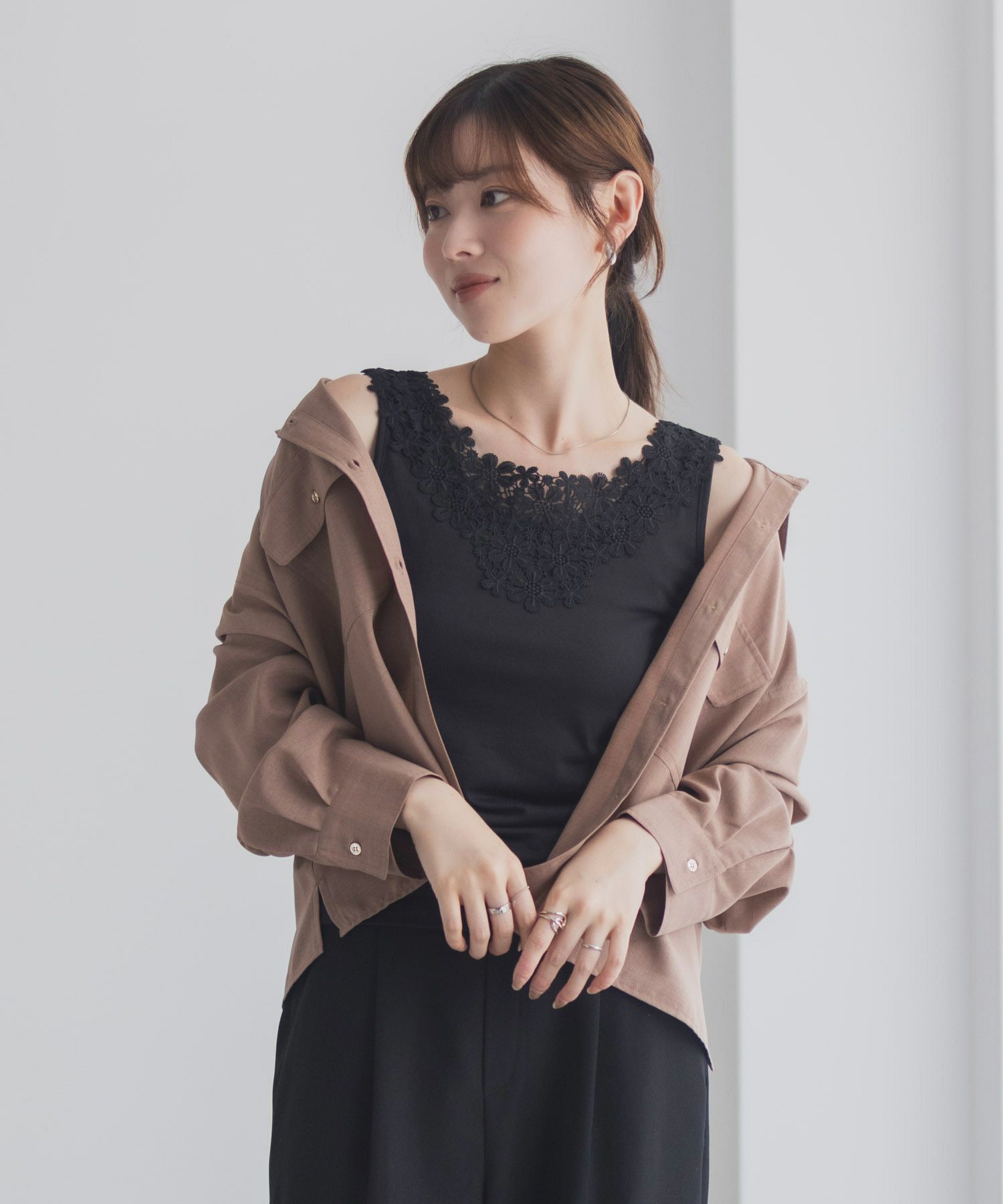 Idnes モチーフレースタンクトップA柄 レディース メール便 対応商品商品画像-16