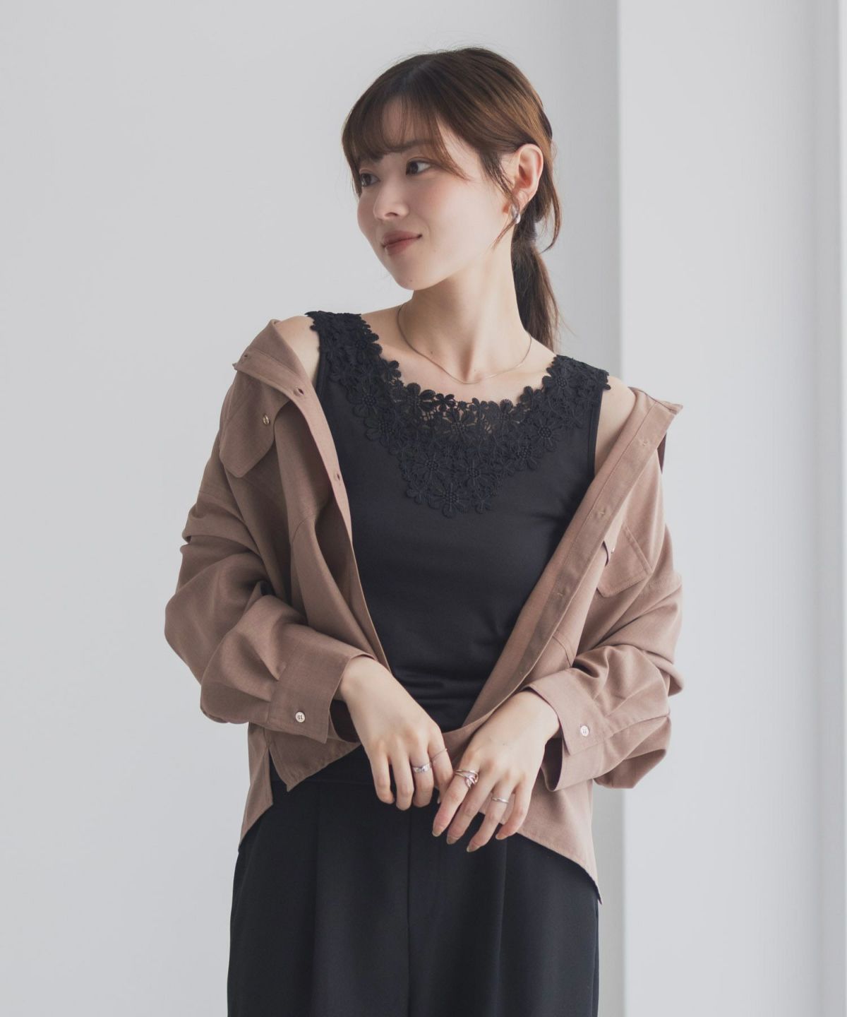 Idnes モチーフレースタンクトップA柄 レディース ネコポス 対応商品