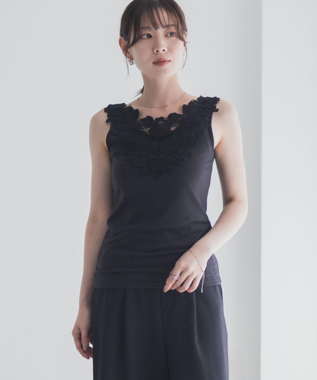 Idnes モチーフレースタンクトップB柄 レディース ネコポス 対応商品