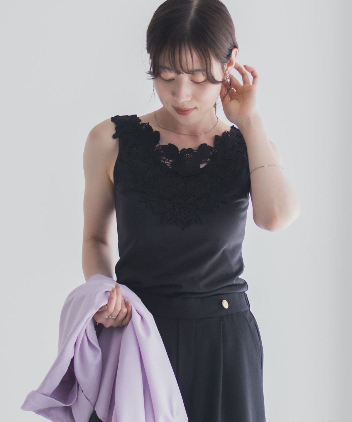 Idnes モチーフレースタンクトップB柄 レディース ネコポス 対応商品