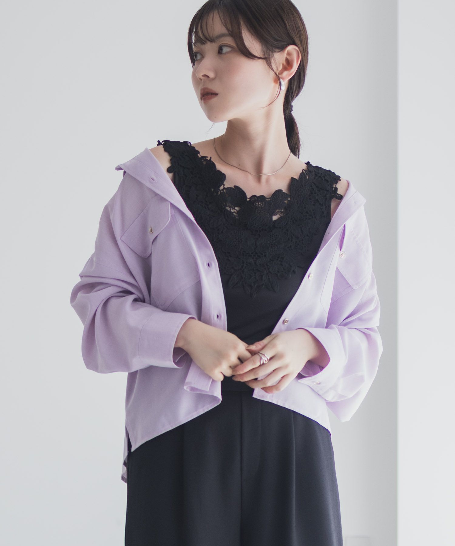 Idnes モチーフレースタンクトップB柄 レディース メール便 対応商品商品サムネイル-7