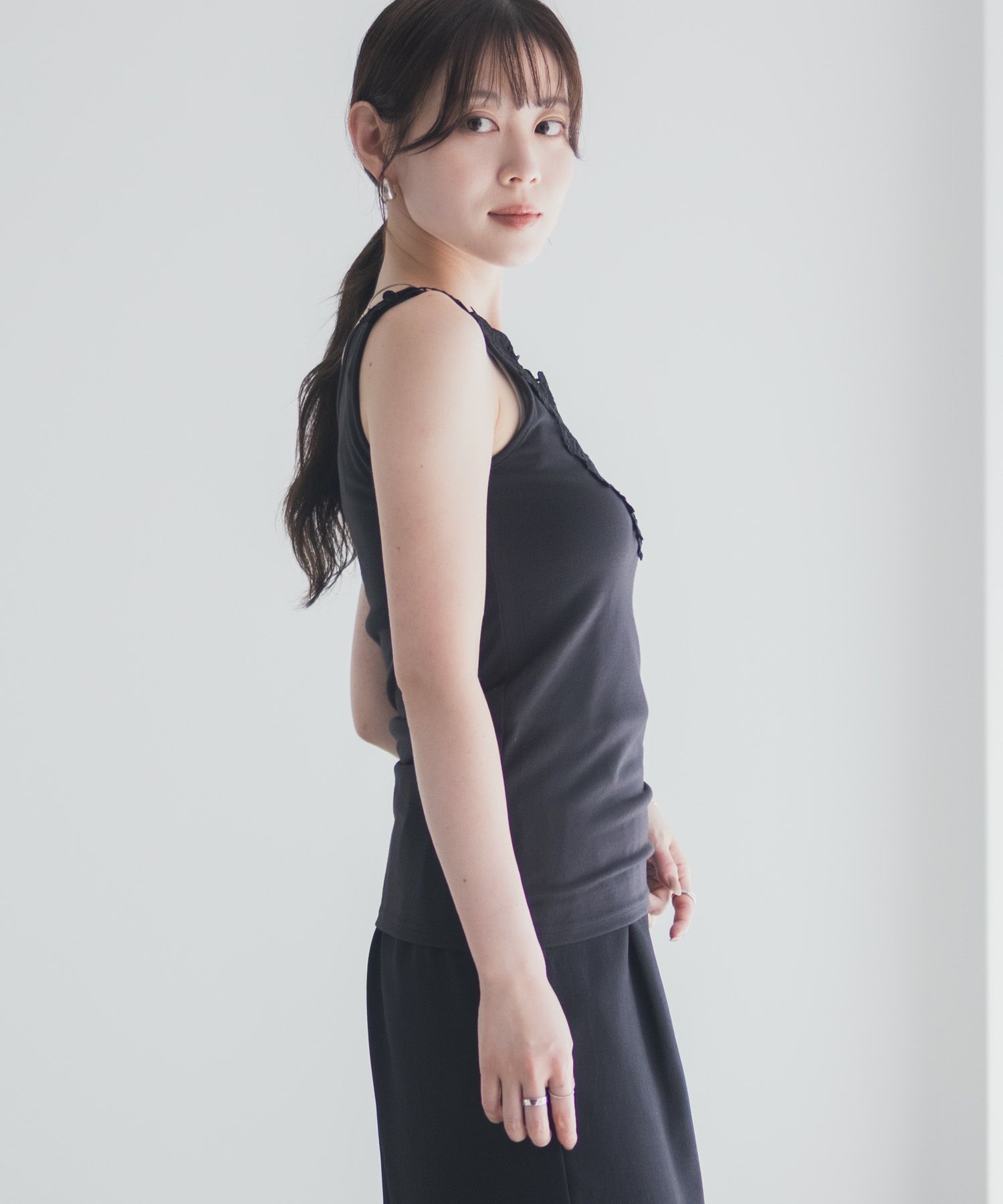 Idnes モチーフレースタンクトップB柄 レディース メール便 対応商品商品サムネイル-9