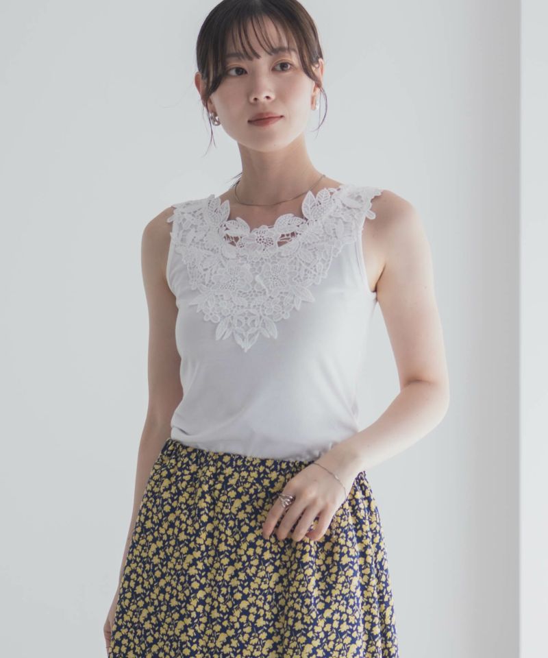 Idnes モチーフレースタンクトップB柄 レディース メール便 対応商品商品画像-12