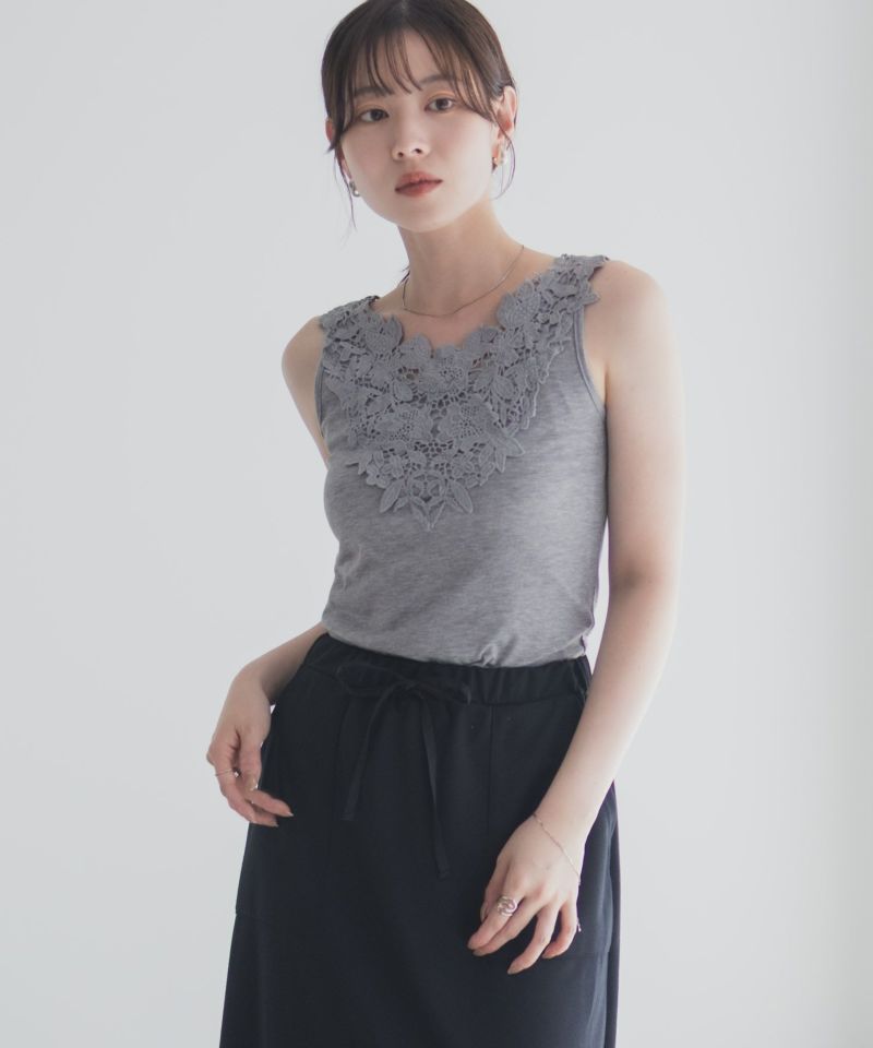 Idnes モチーフレースタンクトップB柄 レディース メール便 対応商品商品画像-18