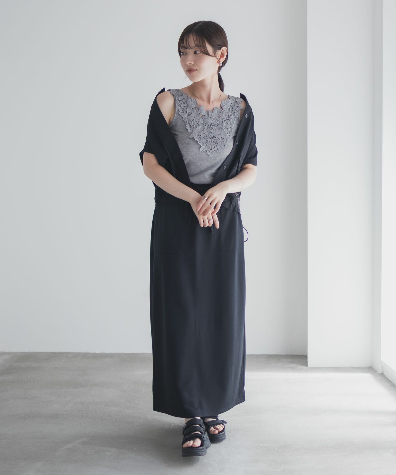 Idnes モチーフレースタンクトップB柄 レディース メール便 対応商品商品サムネイル-23