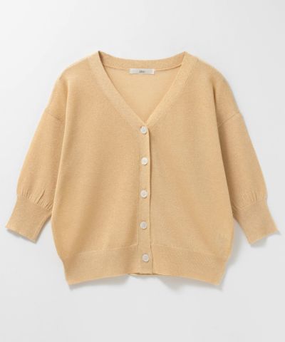 Idnes  ラメVネックカーディガン レディース