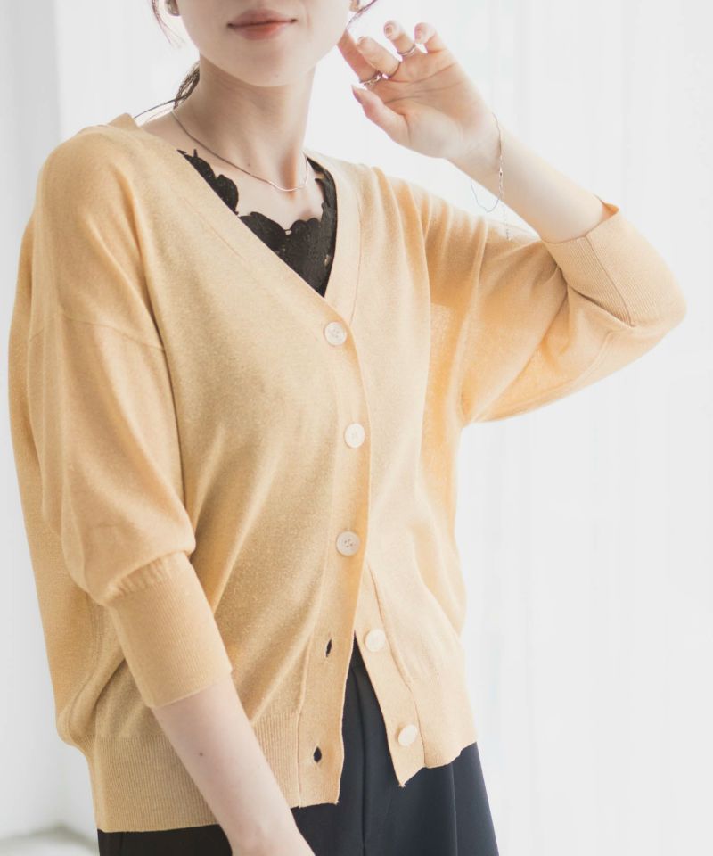 [さらに50%OFF]Idnes ラメVネックカーディガン レディース商品画像-5