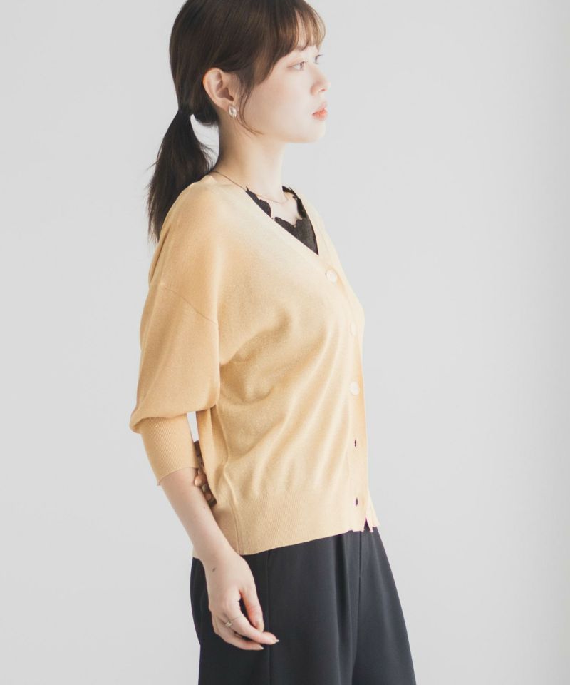 [さらに50%OFF]Idnes ラメVネックカーディガン レディース商品画像-8