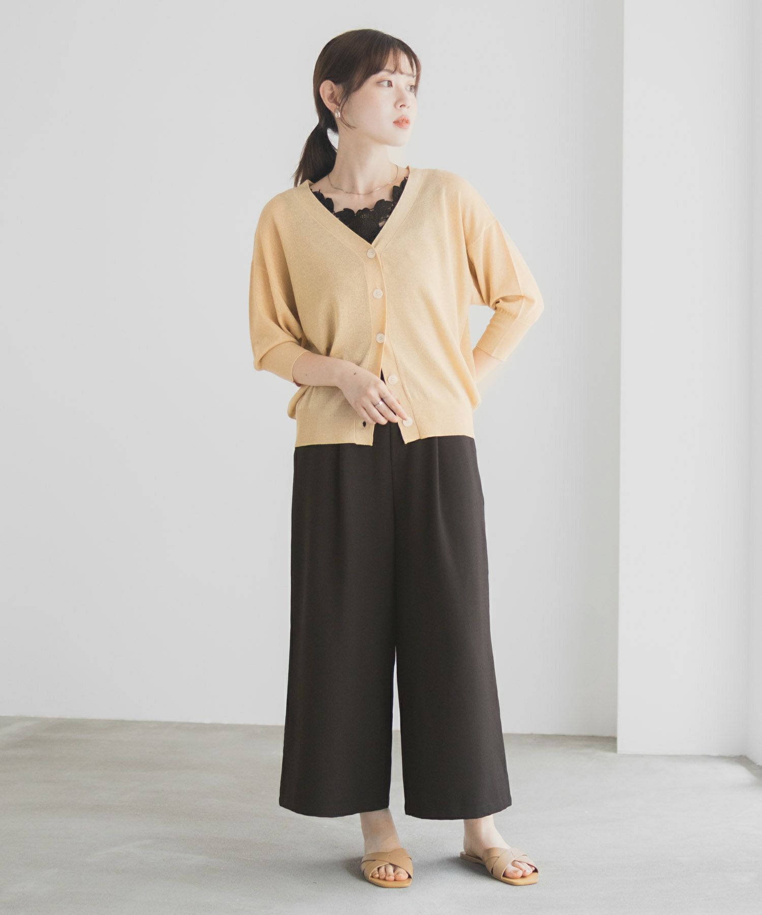 [さらに50%OFF]Idnes ラメVネックカーディガン レディース商品サムネイル-10