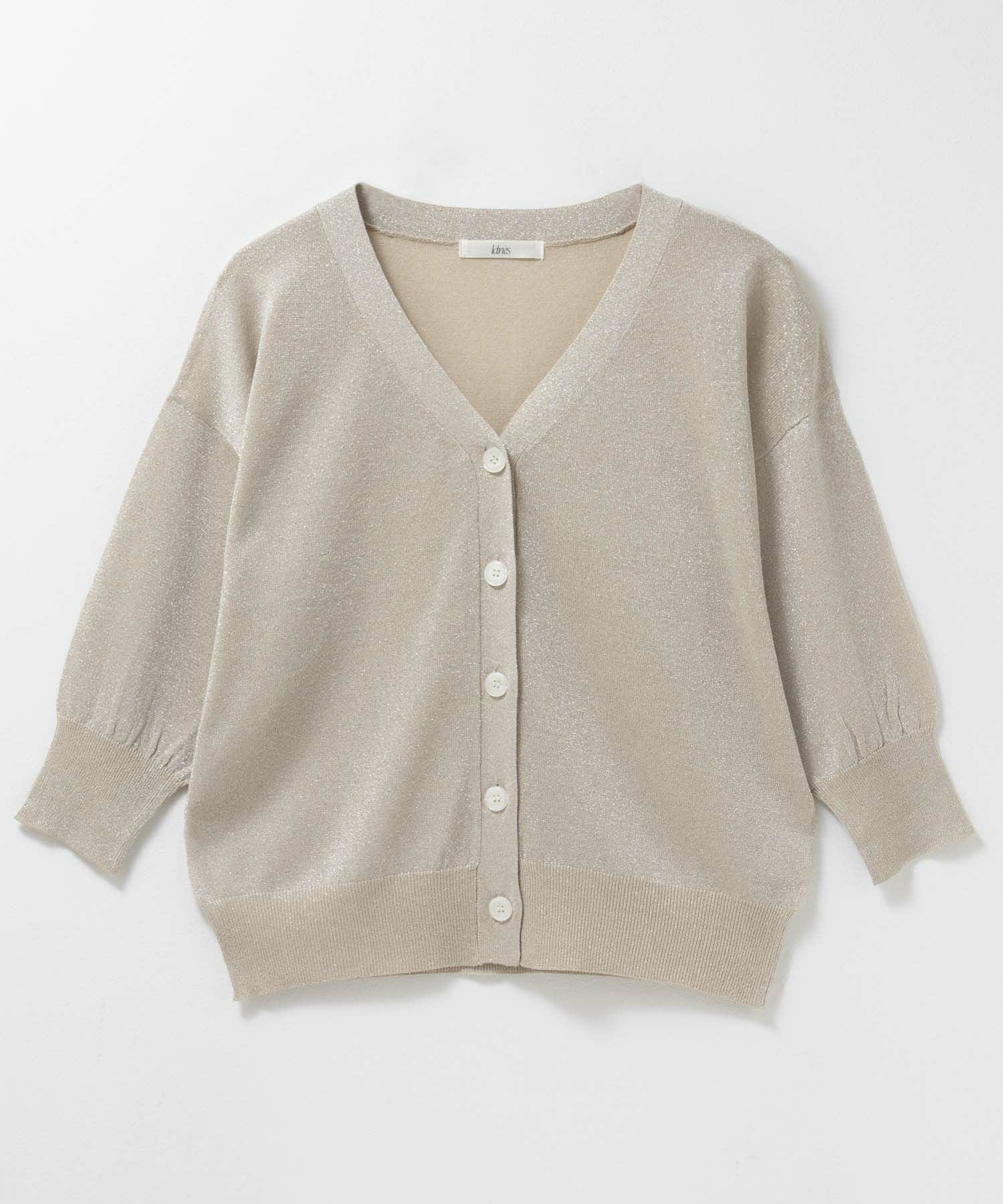 Idnes ラメVネックカーディガン レディース