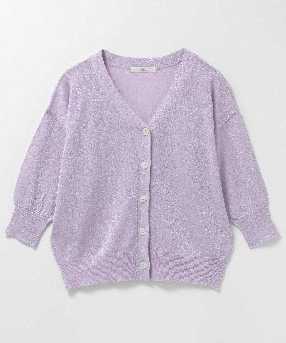 Idnes ラメVネックカーディガン レディース