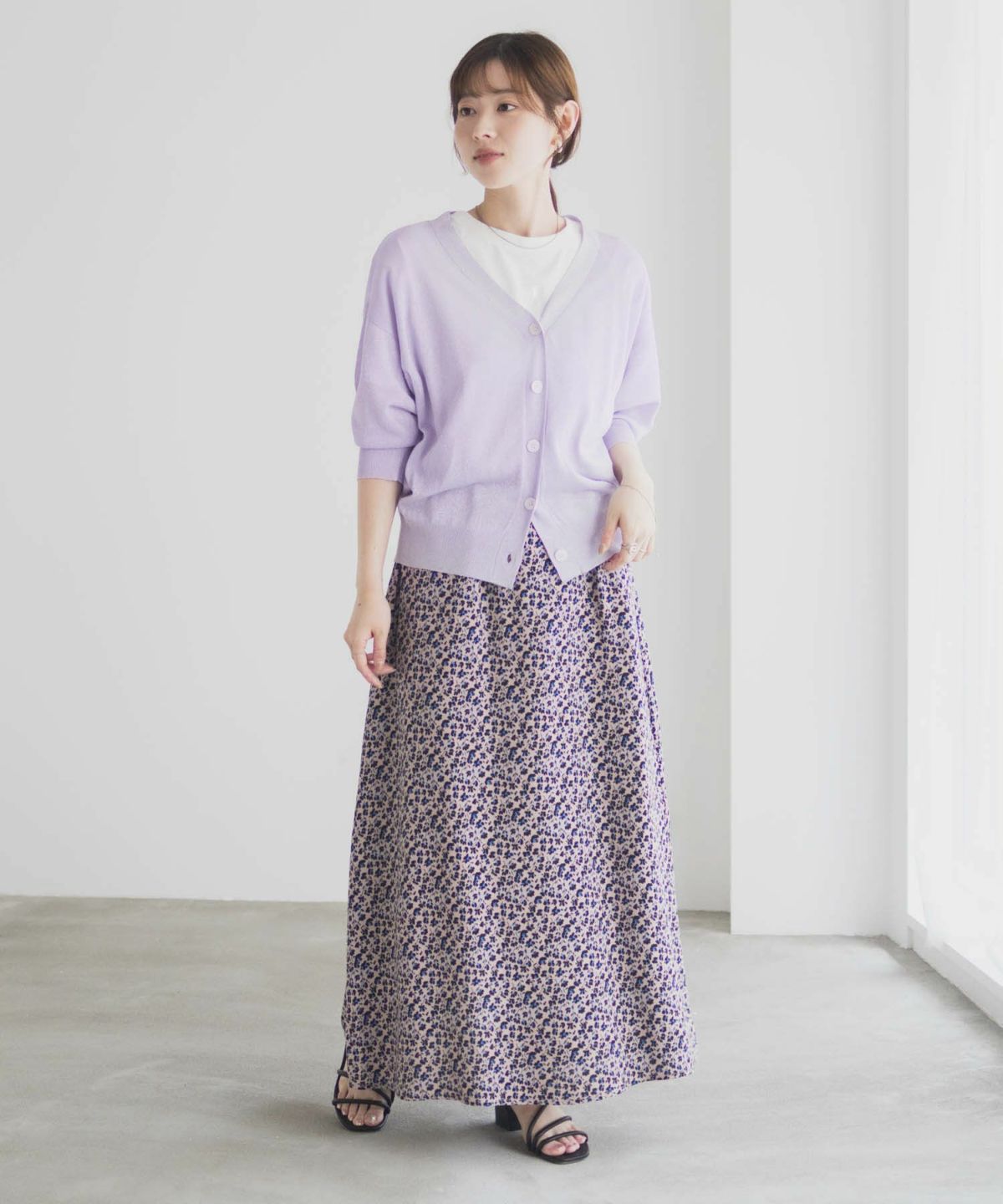 Idnes ラメVネックカーディガン レディース