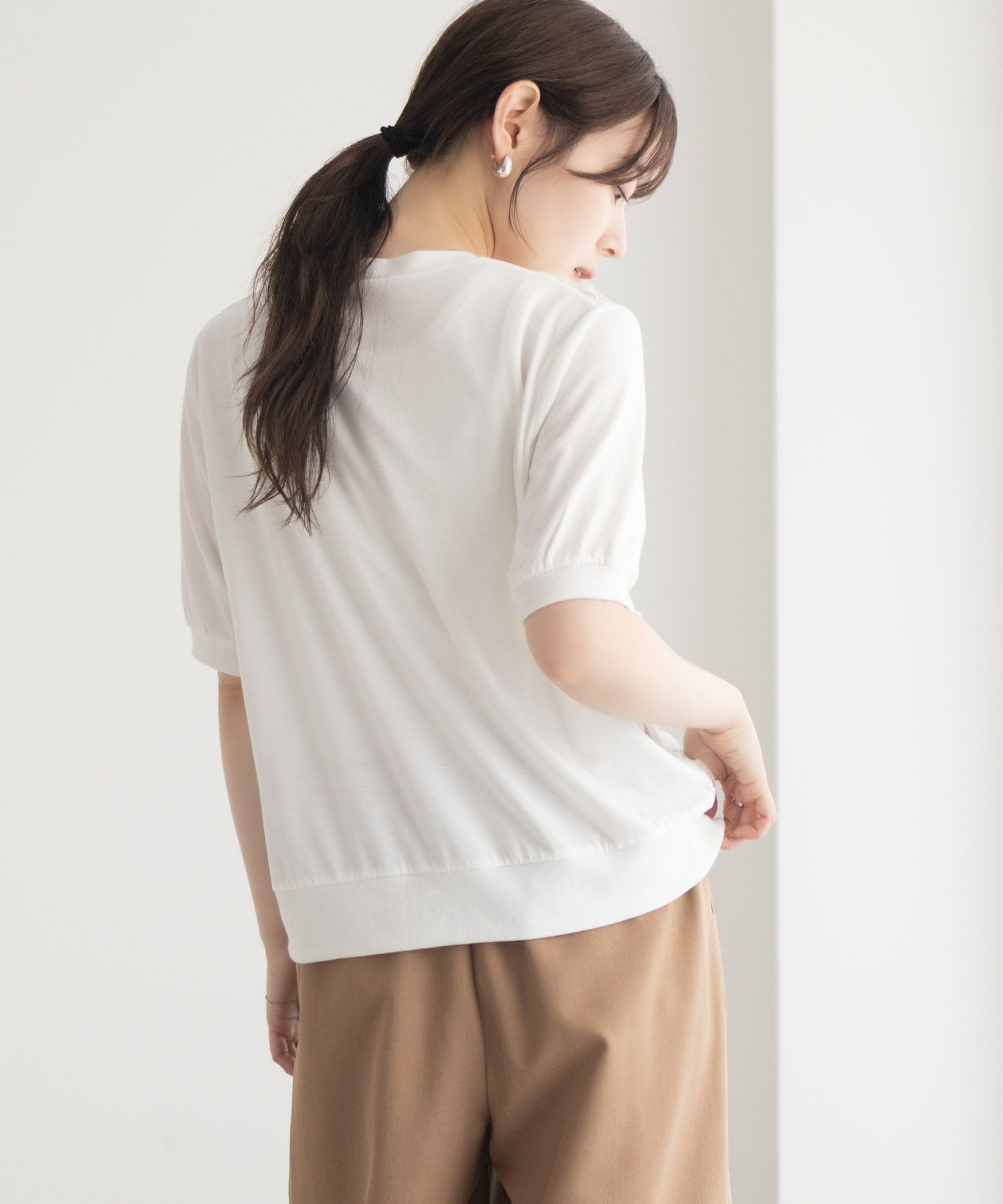 [さらに50%OFF]Idnes フラワーチュールハーフスリーブカーディガン レディース商品画像-10