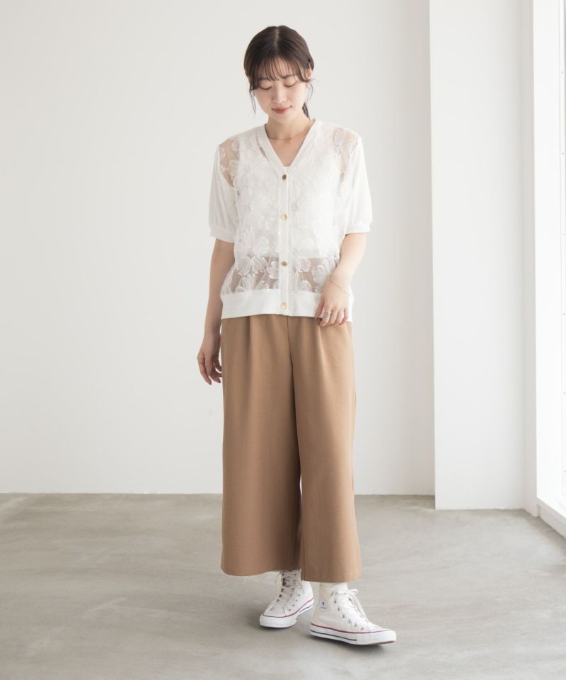 Idnes フラワーチュールハーフスリーブカーディガン レディース商品画像-11