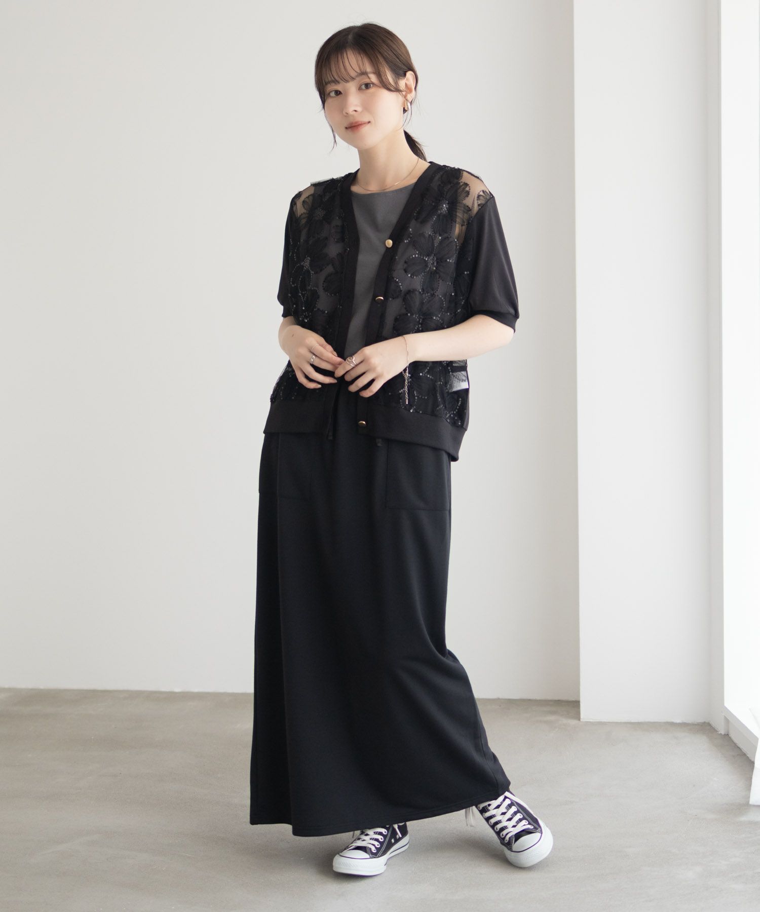 [さらに50%OFF]Idnes フラワーチュールハーフスリーブカーディガン レディース商品サムネイル-18