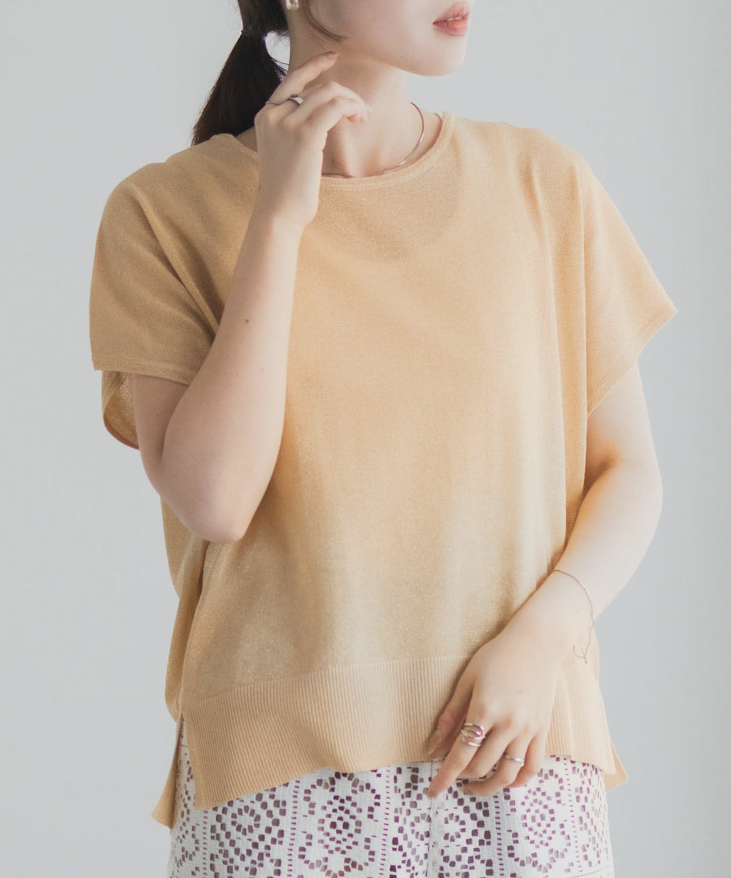 [さらに50%OFF]Idnes ラメフレンチプルオーバー レディース商品サムネイル-1