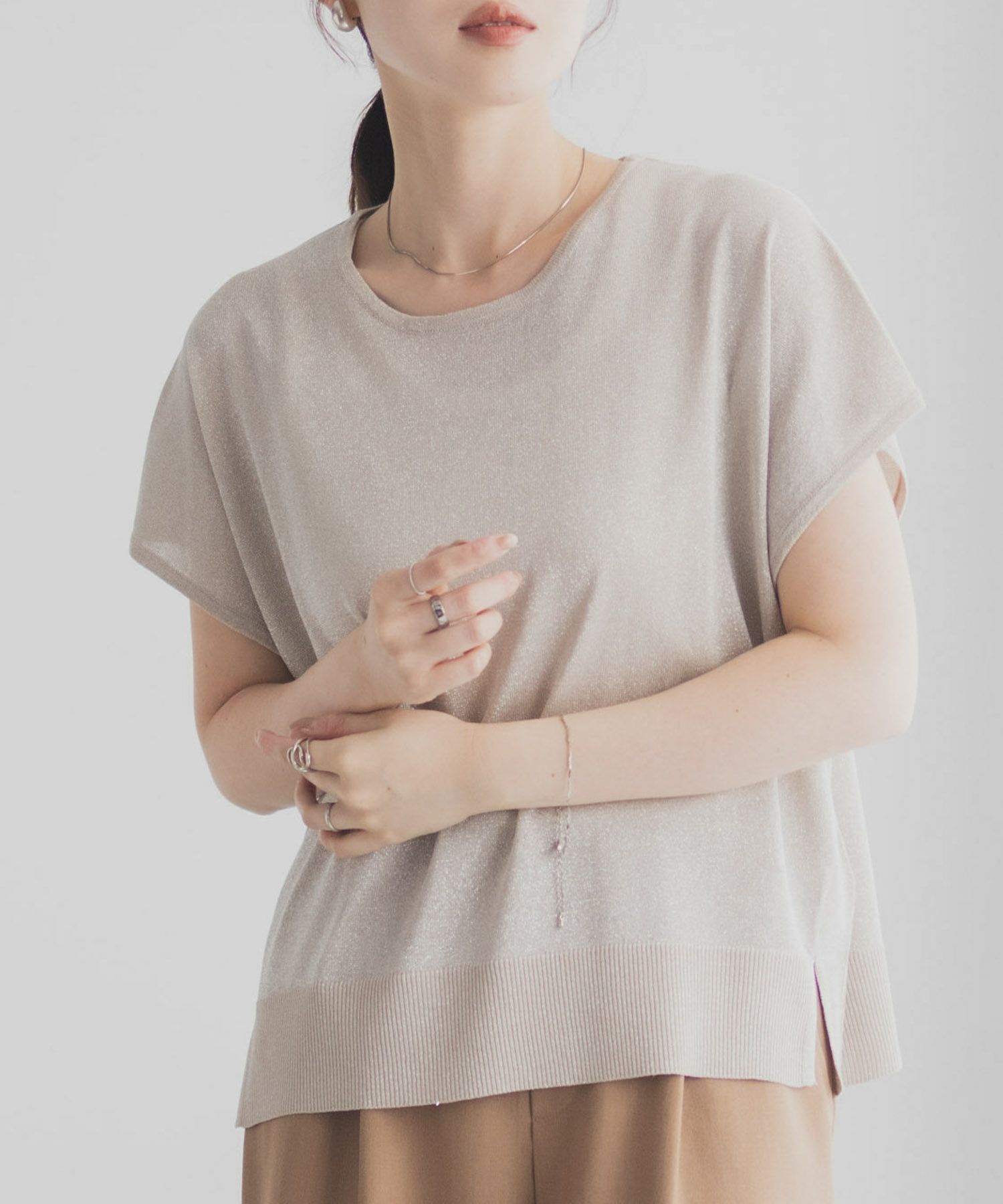 [さらに50%OFF]Idnes ラメフレンチプルオーバー レディース商品サムネイル-2