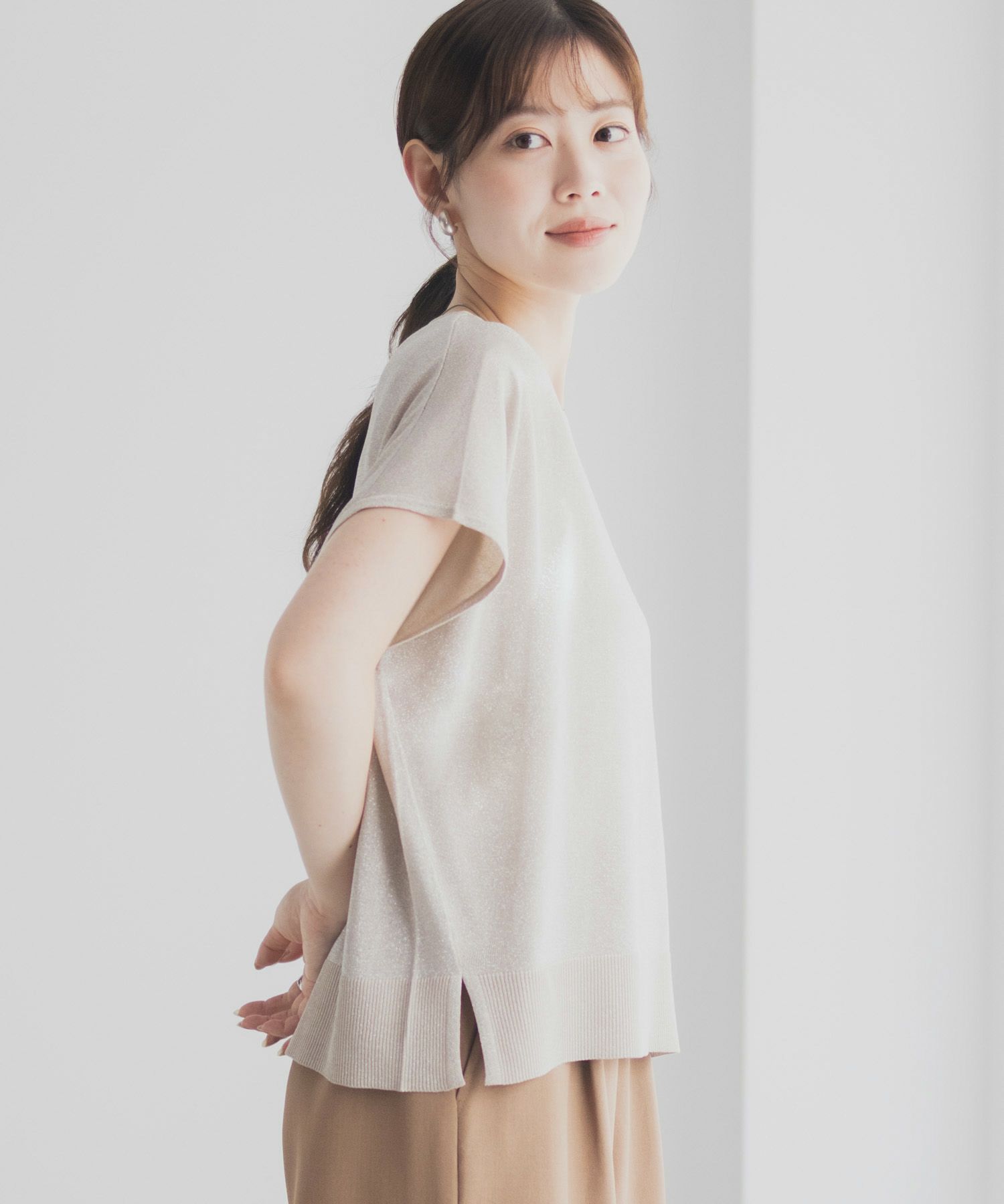 Idnes ラメフレンチプルオーバー レディース商品画像-13