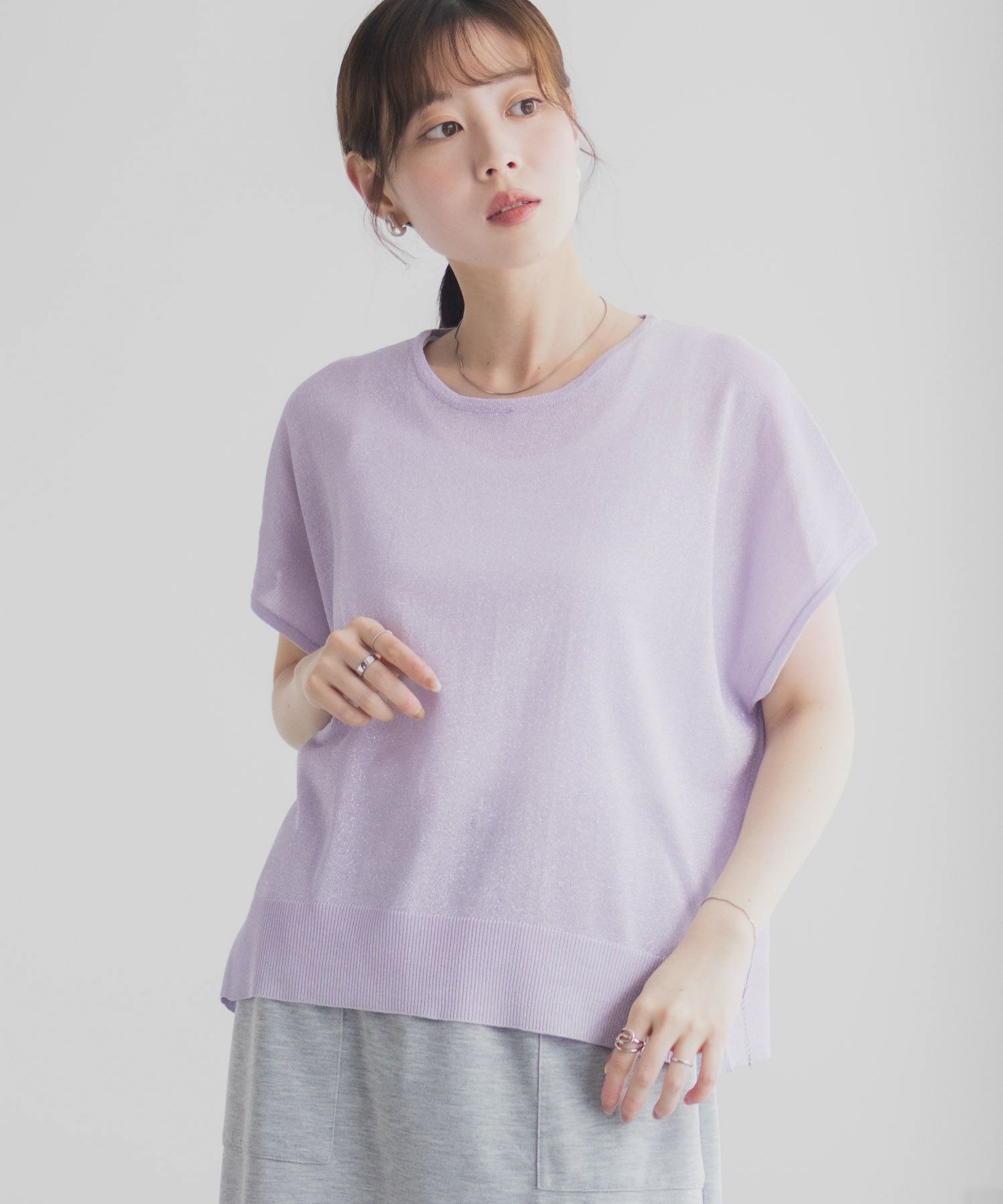 [さらに50%OFF]Idnes ラメフレンチプルオーバー レディース商品画像-16