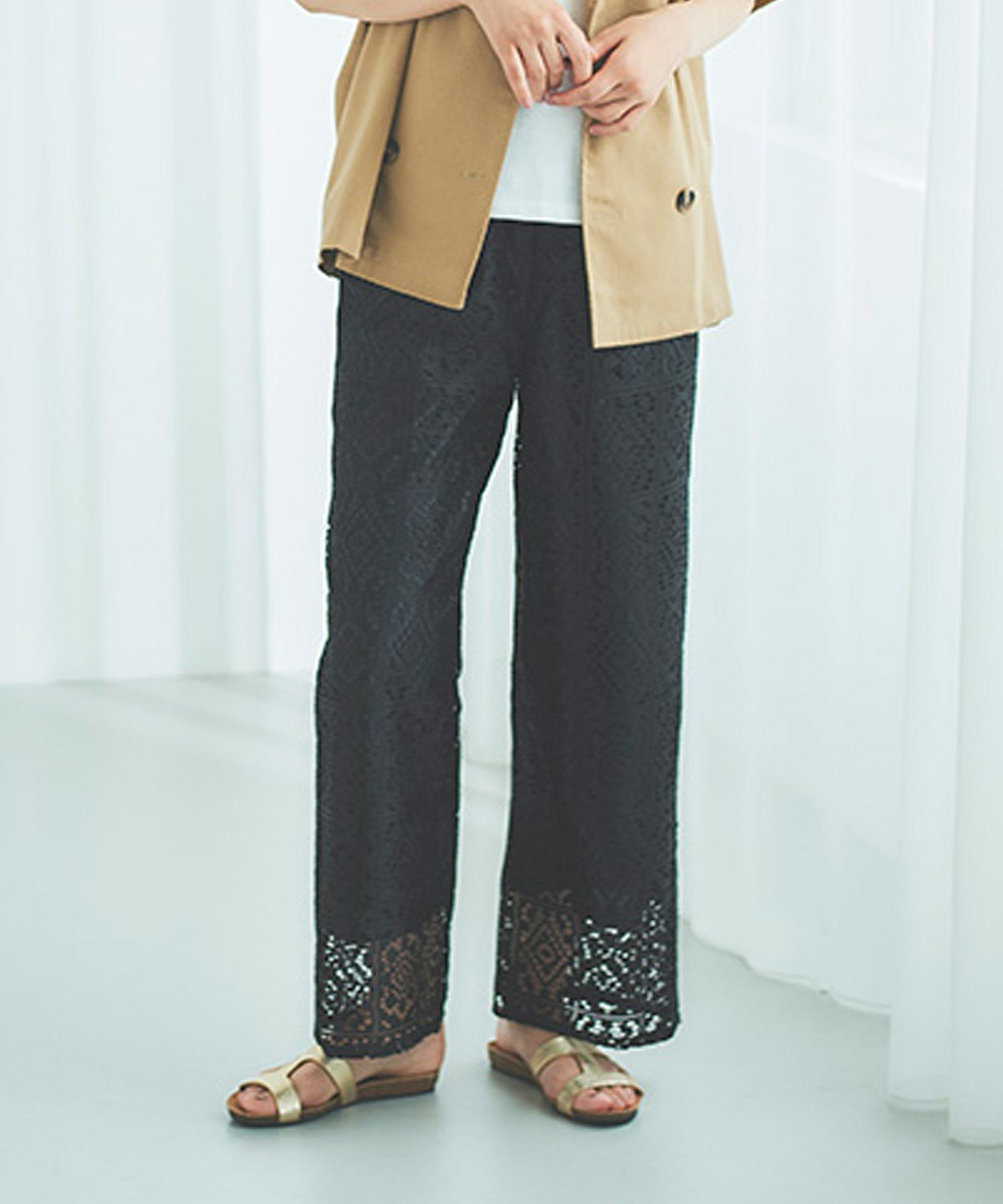 Idnes クロシェライクレースイージーパンツ レディース商品サムネイル-1