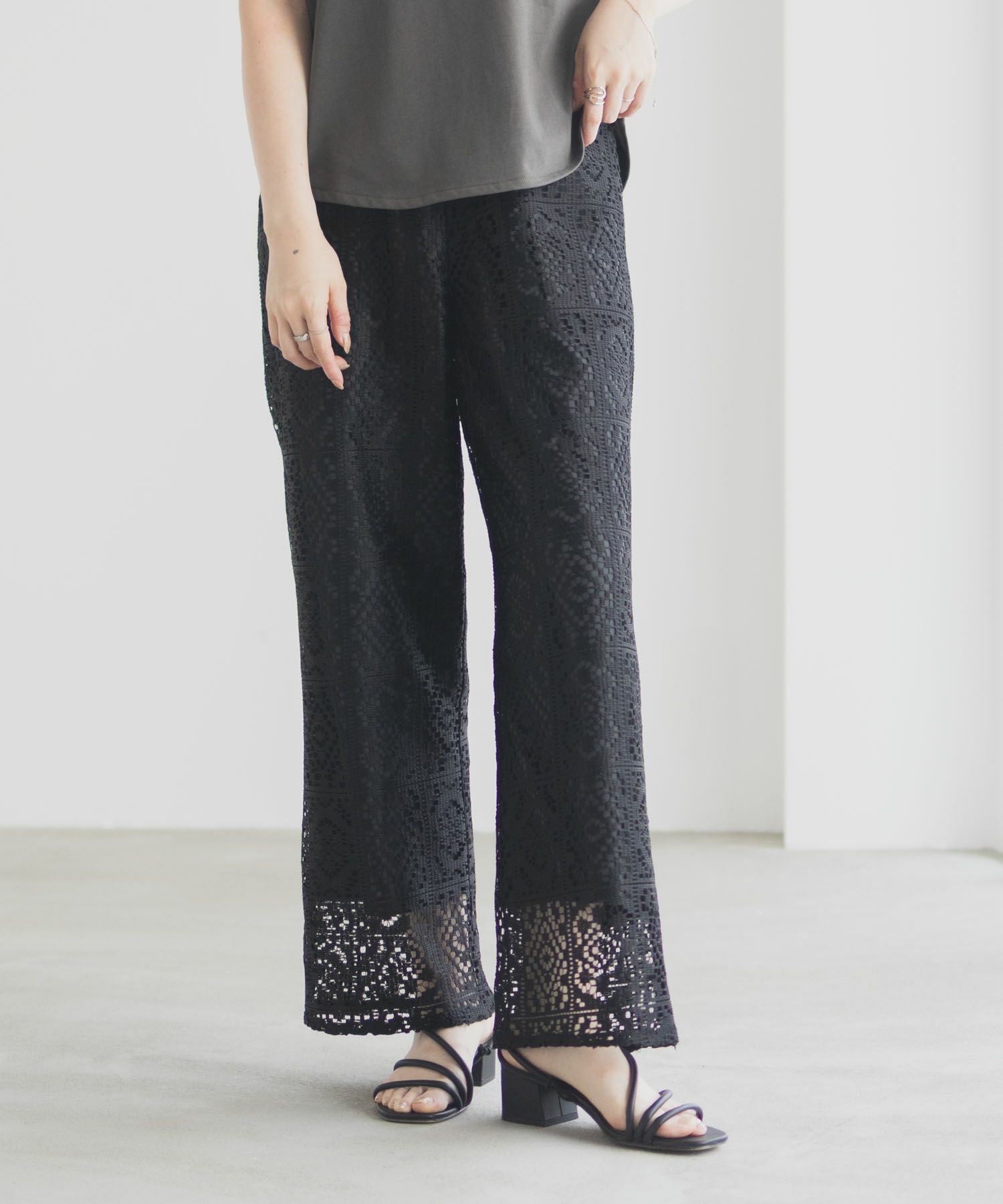 Idnes クロシェライクレースイージーパンツ レディース商品サムネイル-10