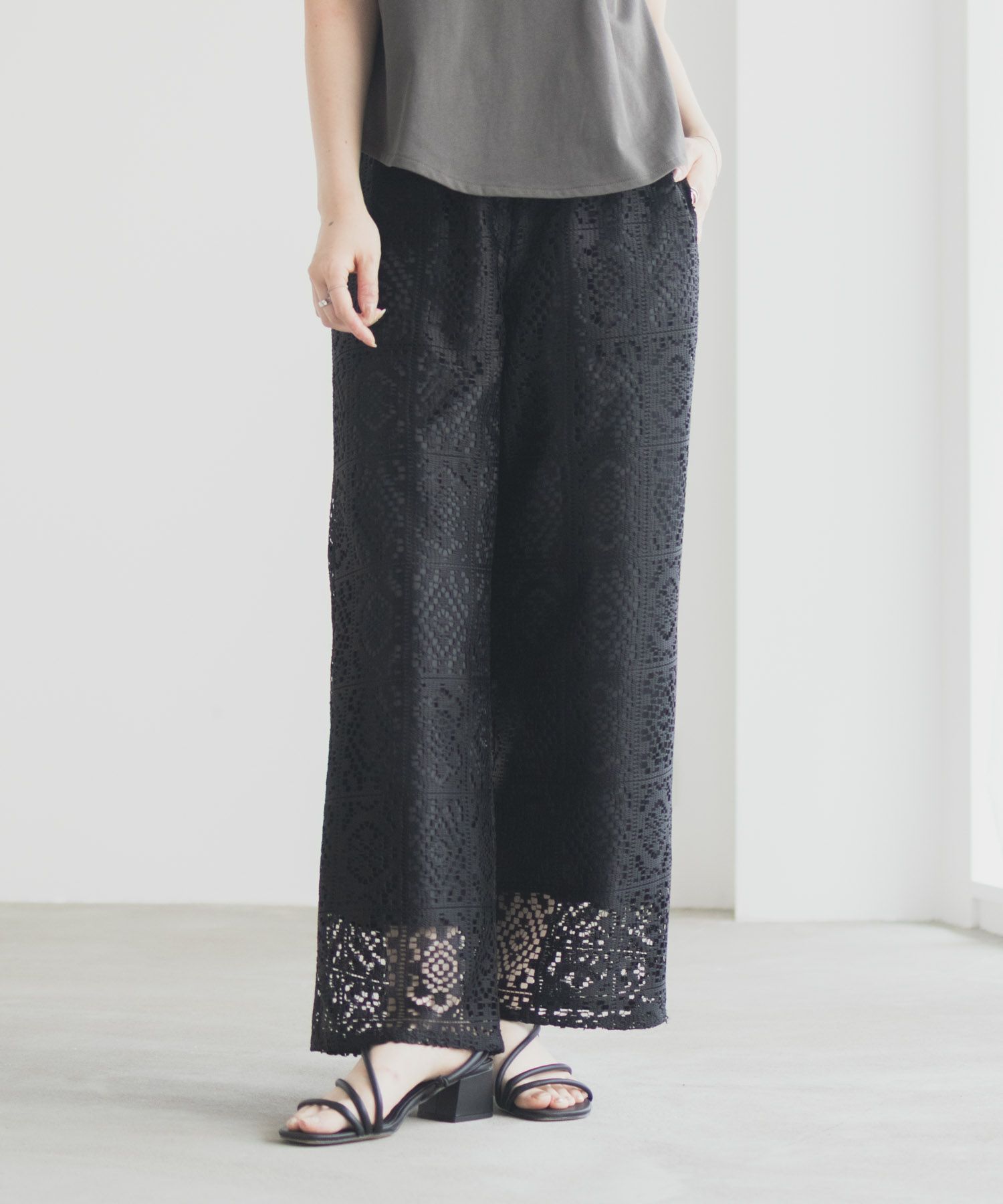 Idnes クロシェライクレースイージーパンツ レディース商品サムネイル-11