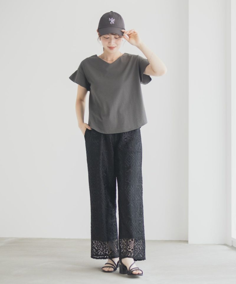 Idnes クロシェライクレースイージーパンツ レディース商品画像-13