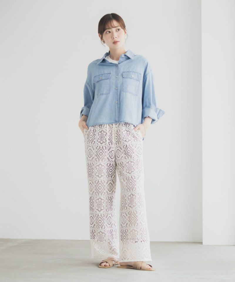 Idnes クロシェライクレースイージーパンツ レディース商品画像-22