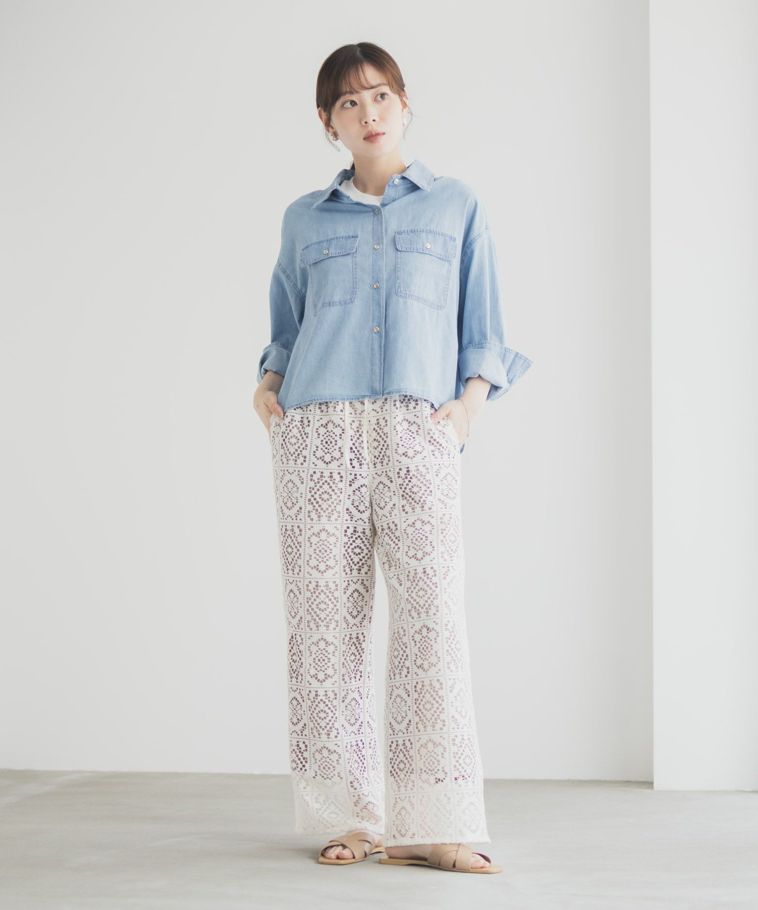 Idnes クロシェライクレースイージーパンツ レディース商品サムネイル-22