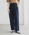 Idnes リネンライクドロストテーパードパンツ レディース