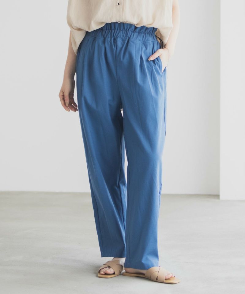 Idnes リネンライクドロストテーパードパンツ レディース商品画像-5