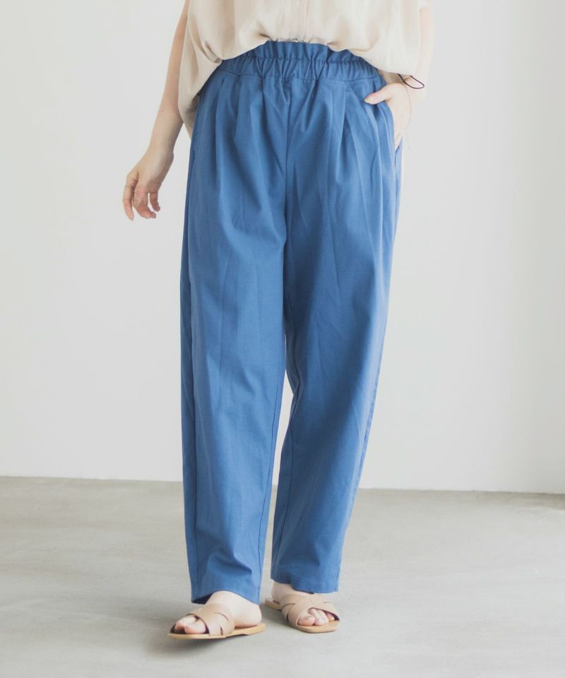 Idnes リネンライクドロストテーパードパンツ レディース商品画像-7