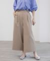 Idnes 釦付きワイドクロップドパンツ レディース