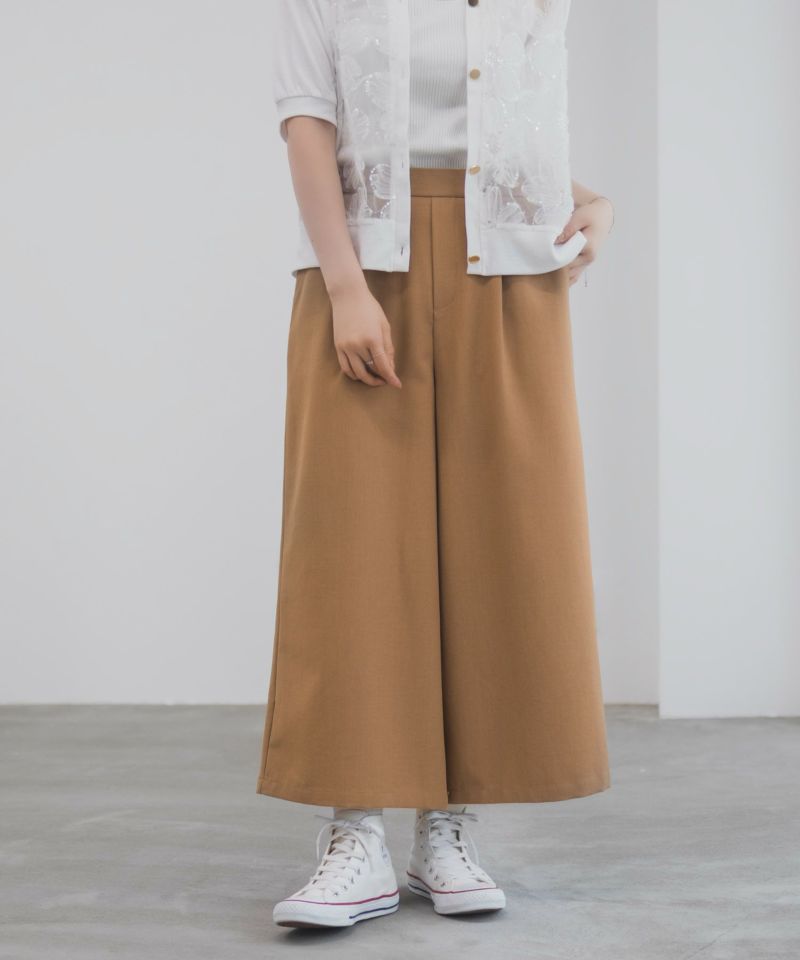 Idnes 釦付きワイドクロップドパンツ レディース商品画像-3