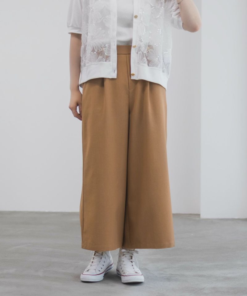 Idnes 釦付きワイドクロップドパンツ レディース商品画像-14