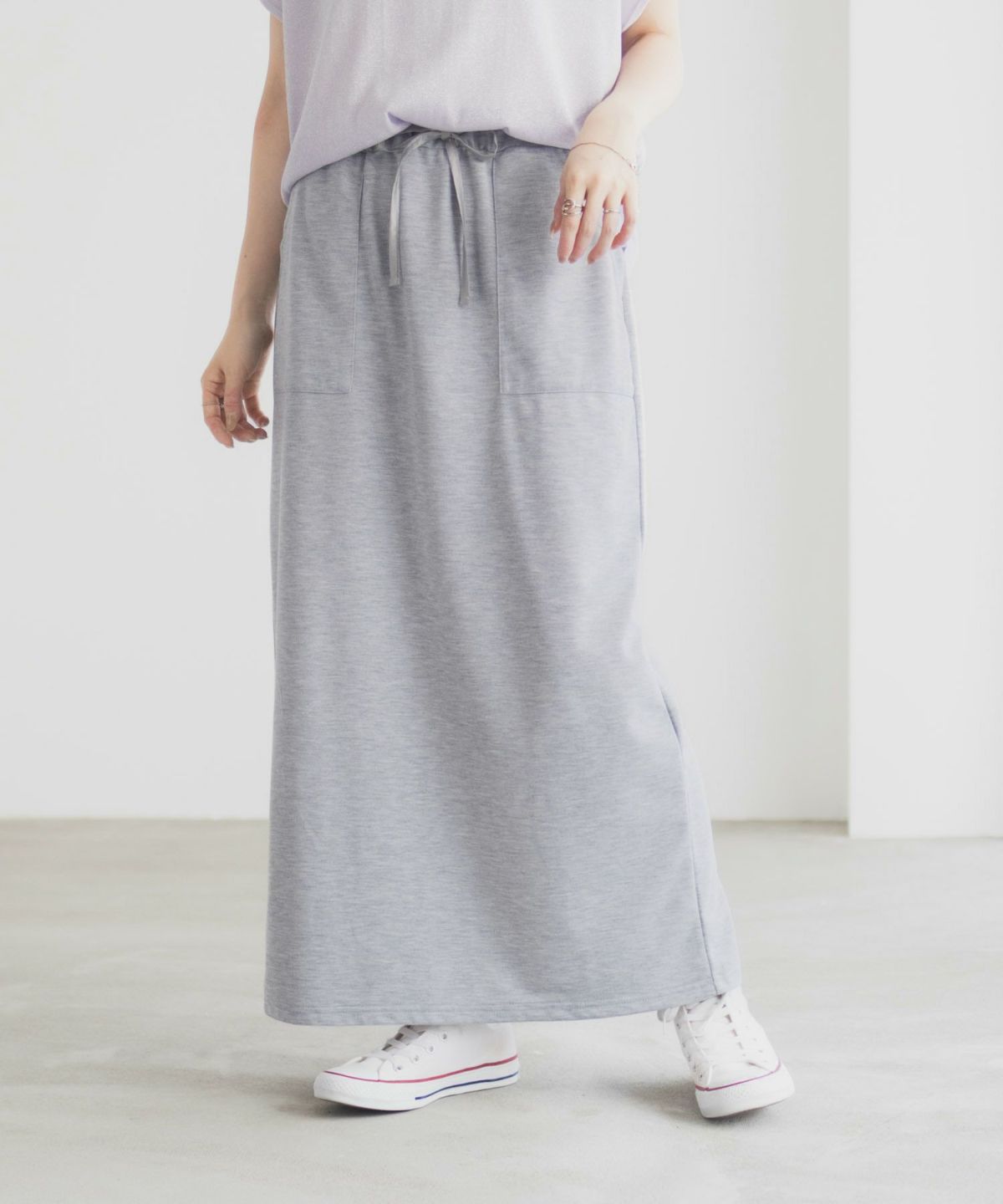 Idnes スウェットナロースカート レディース