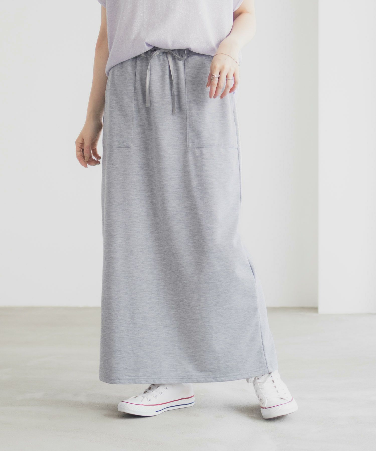 Idnes スウェットナロースカート レディース