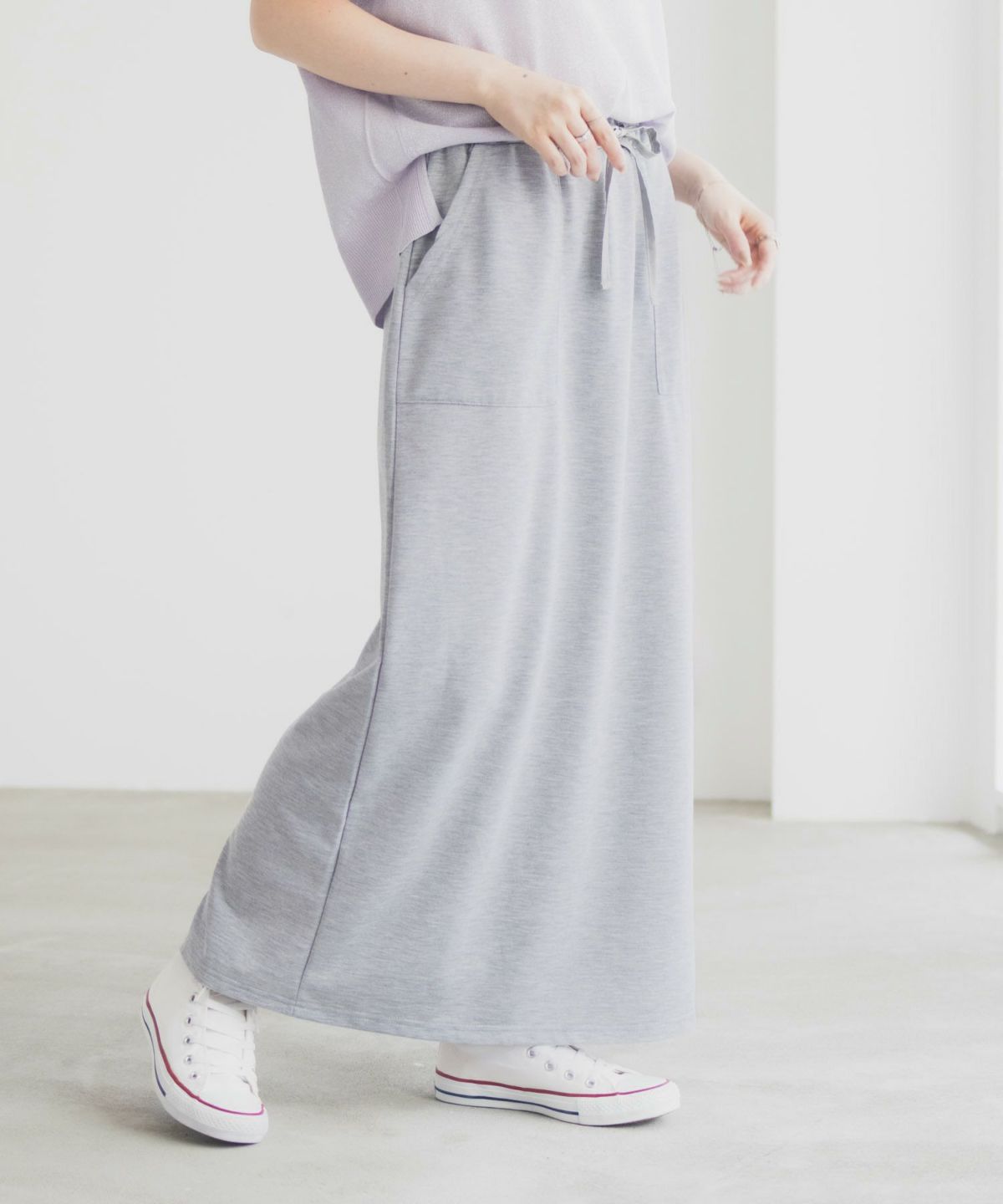 Idnes スウェットナロースカート レディース