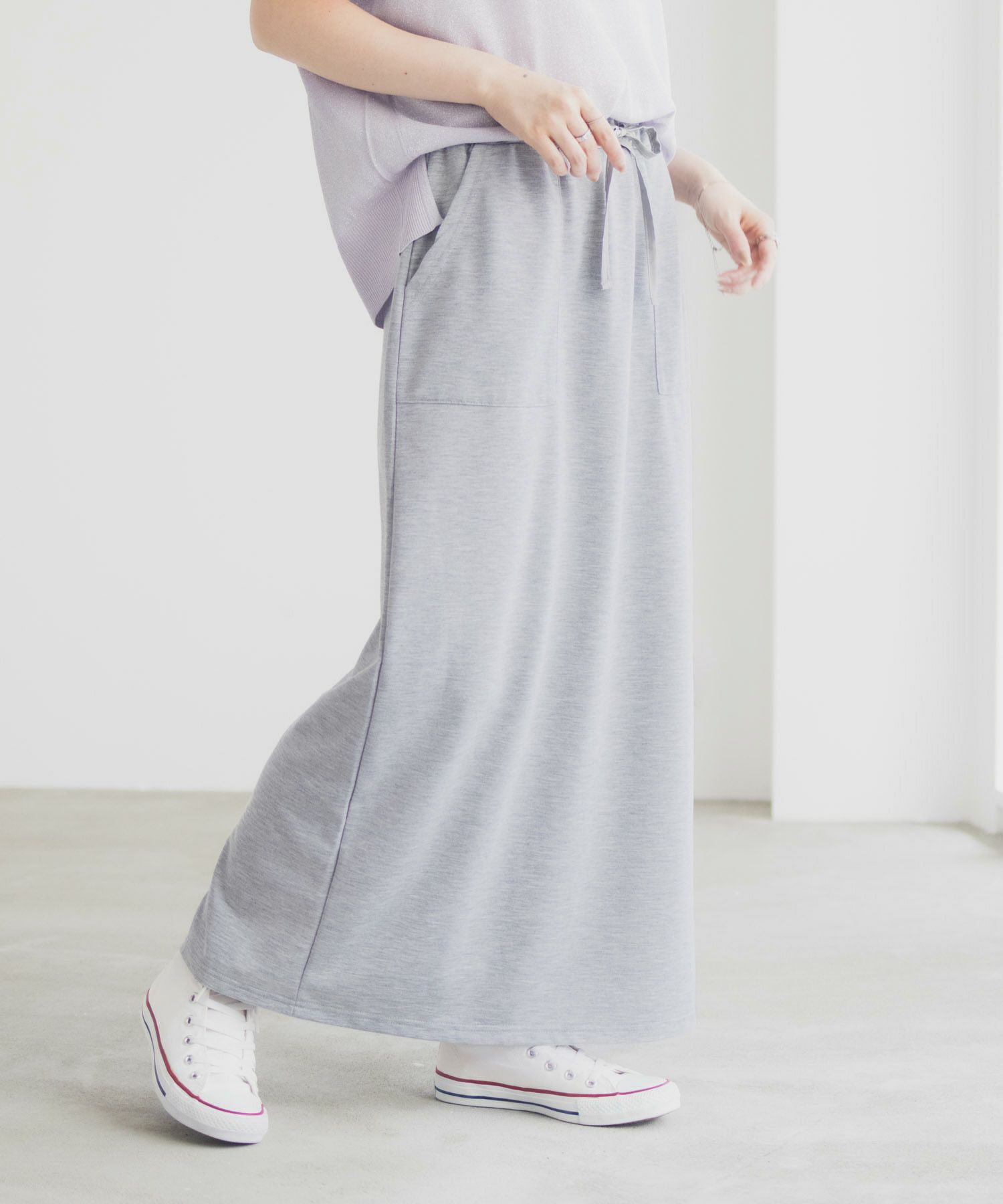 Idnes スウェットナロースカート レディース