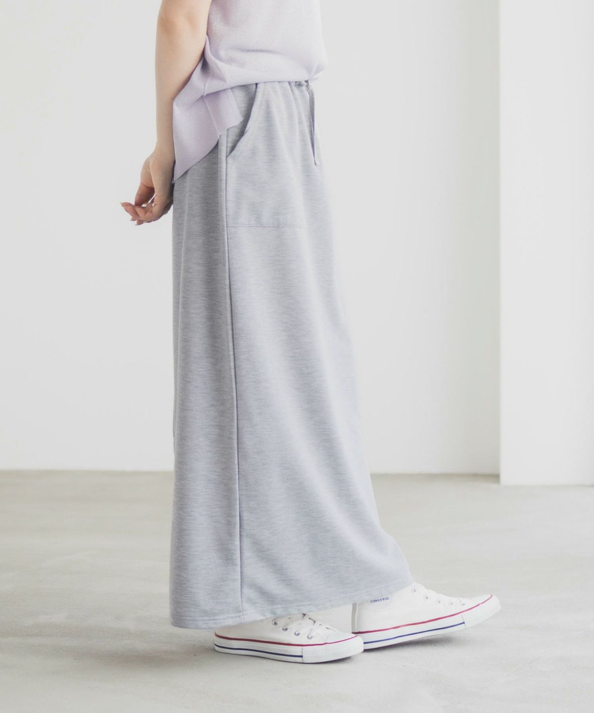 Idnes スウェットナロースカート レディース