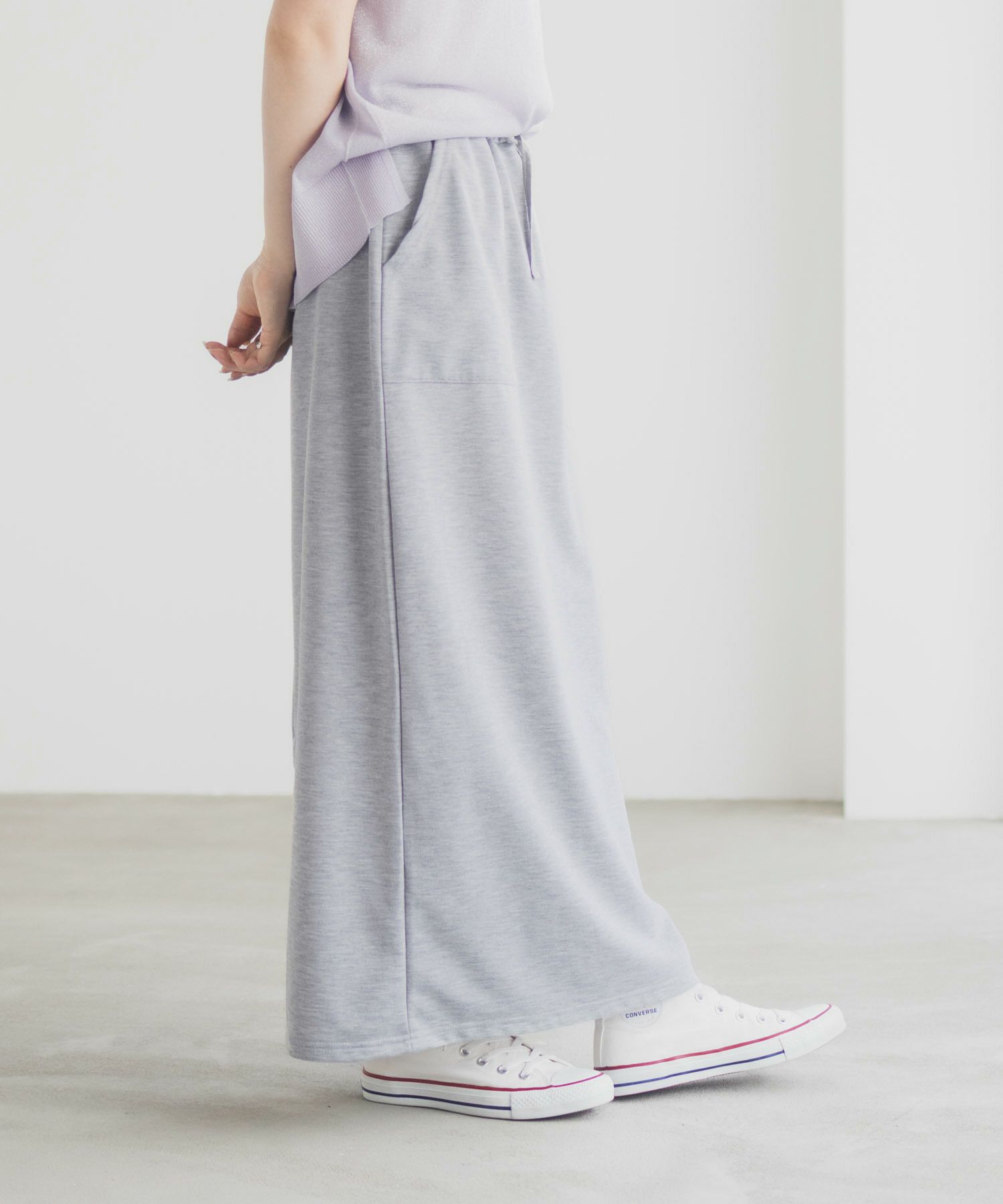 Idnes スウェットナロースカート レディース