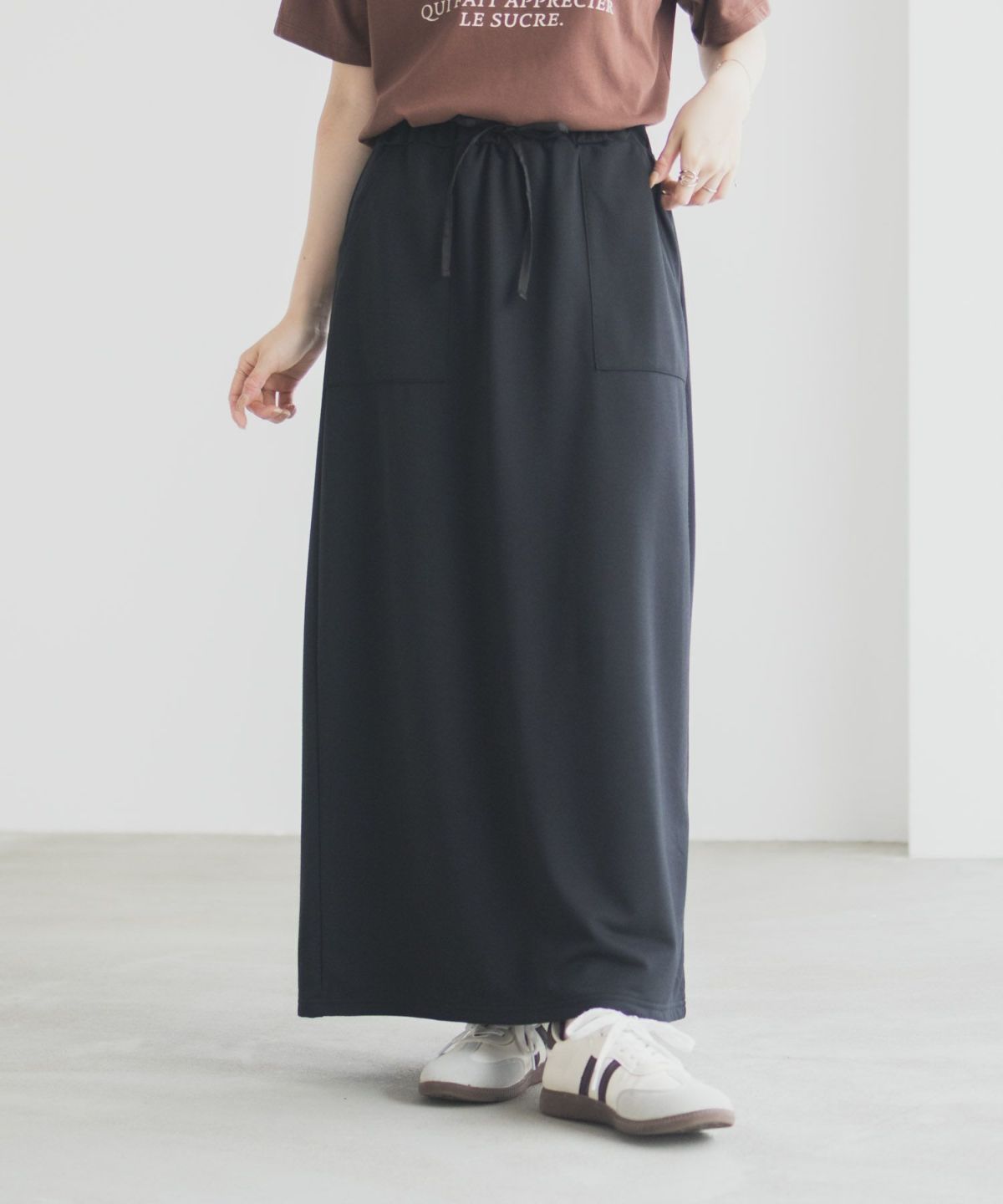 Idnes スウェットナロースカート レディース