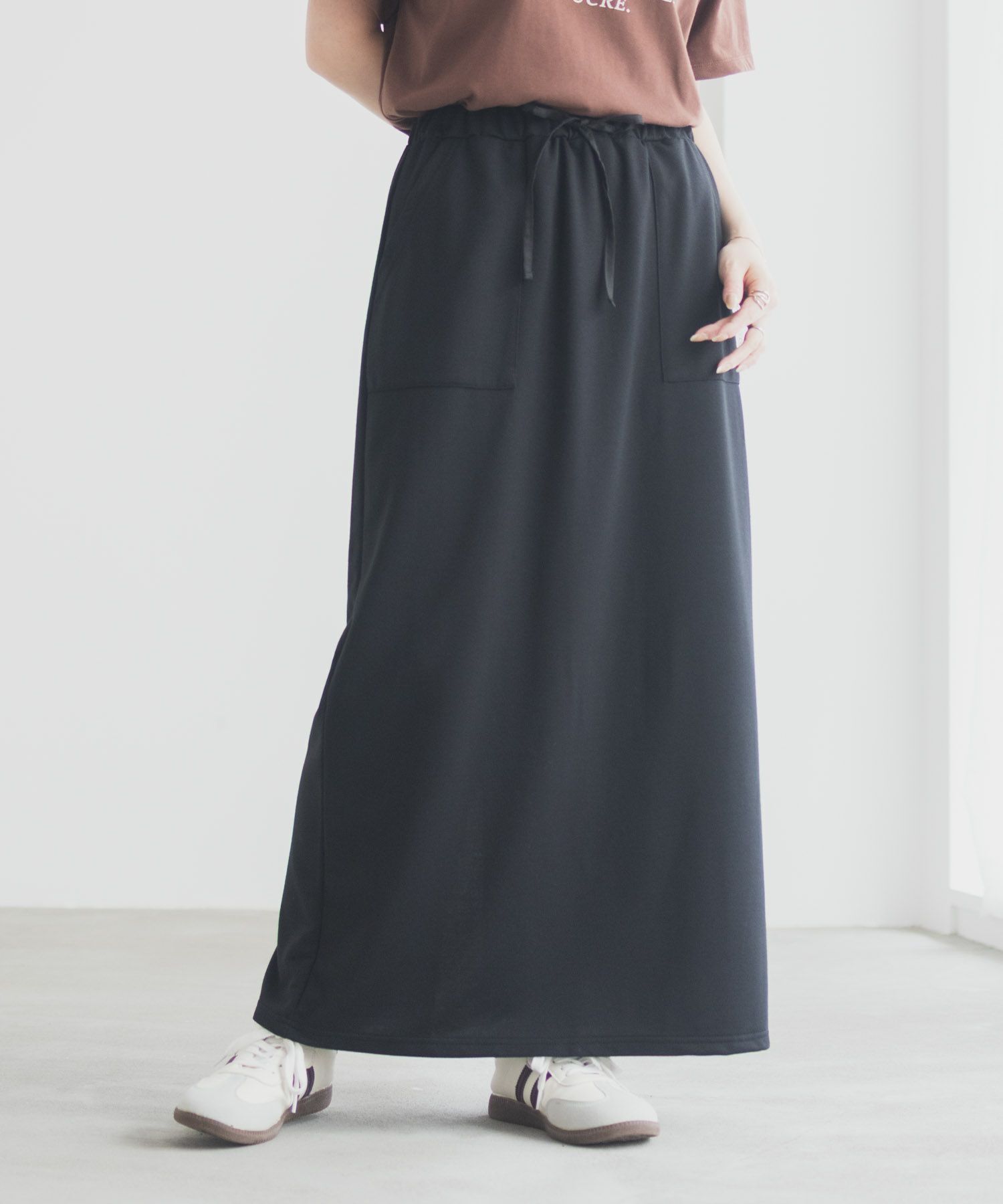 Idnes スウェットナロースカート レディース