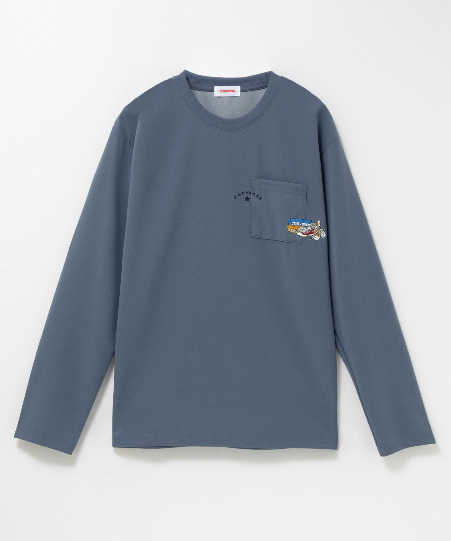CONVERSE ポンチ素材 ポケット付き刺繍長袖Tシャツ メンズ商品サムネイル-7