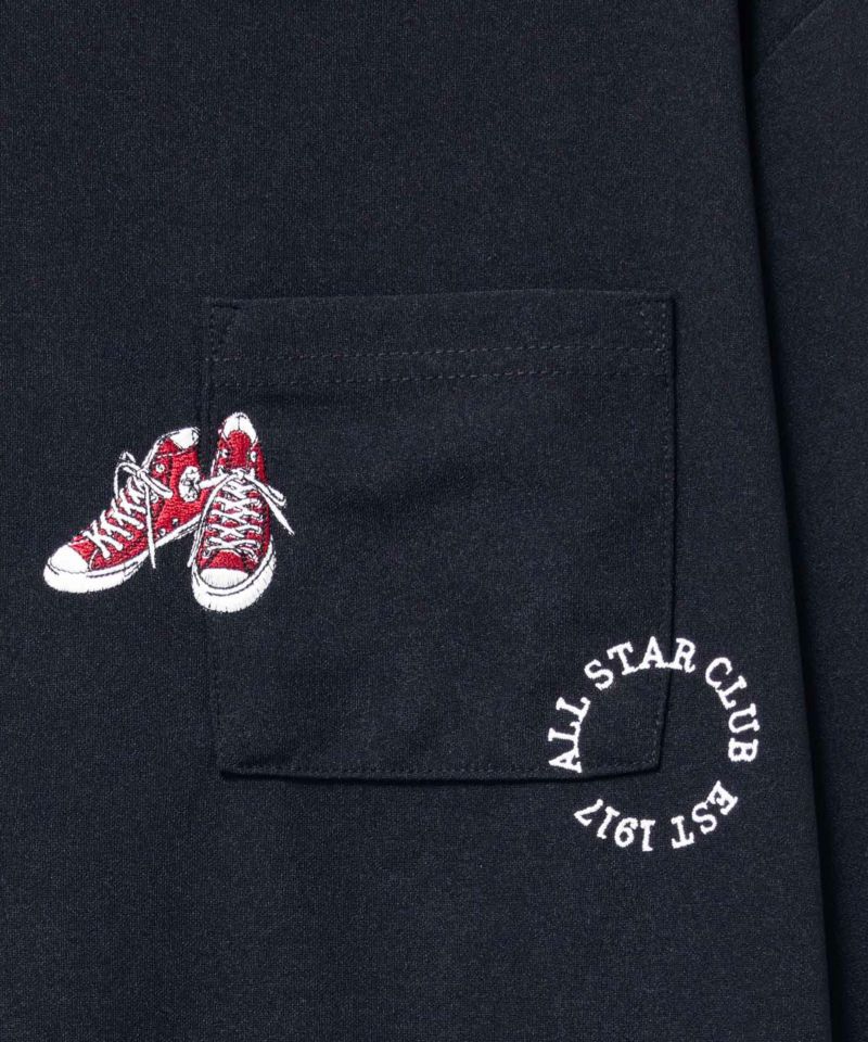 CONVERSE ポンチ素材 ポケット付き刺繍長袖Tシャツ メンズ商品画像-10